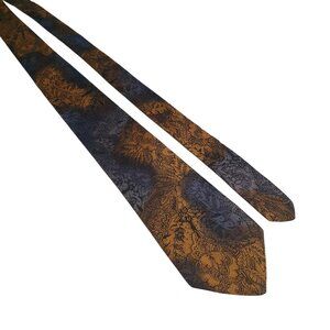 Guy Laroche Couture All Silk Paisley Tie Orange Purple Italy Elegant Design